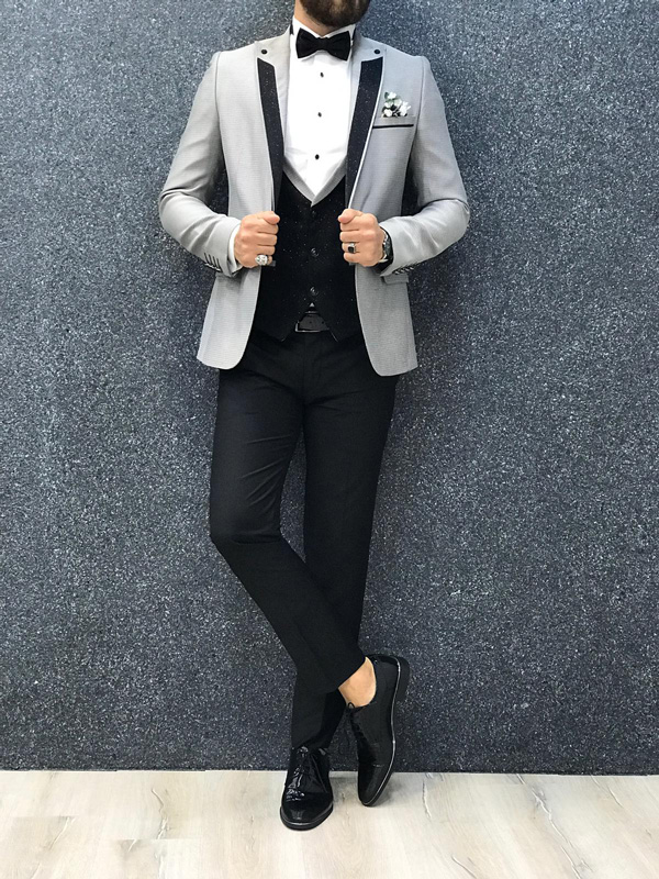 Buy Gray Slim Fit Tuxedo by GentWith.com with Free Shipping