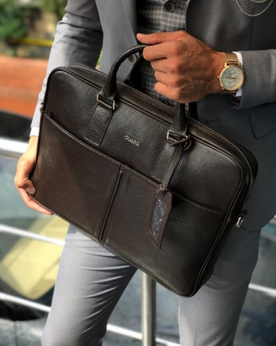Brown Leather Briefcase by GentWith.com with Free Shipping