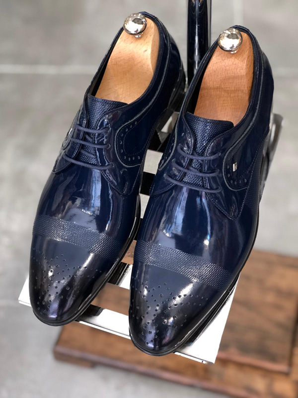 Buy Navy Blue Classic Laced Oxford by GentWith.com with Free Shipping