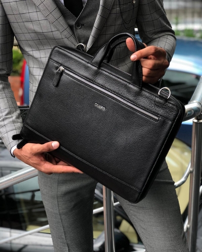 Black Leather Briefcase by GentWith.com with Free Shipping