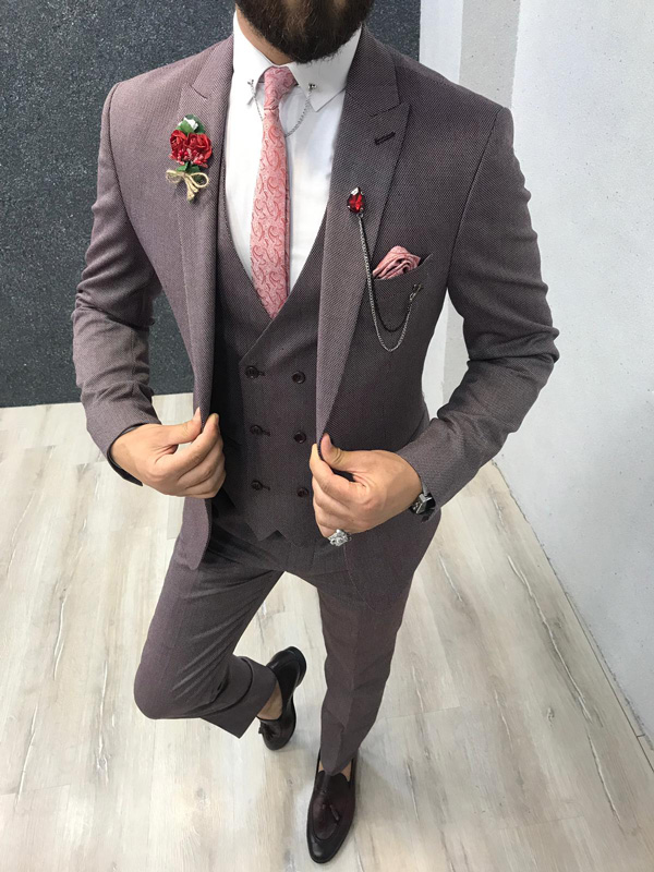 Buy Cherry Slim Fit Wool Suit by GentWith.com with Free Shipping