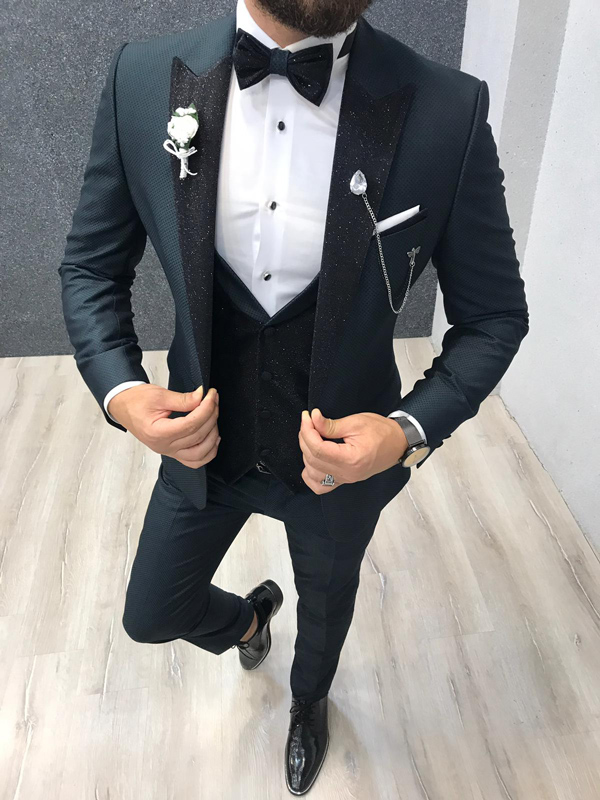 Buy Green Slim Fit Tuxedo by GentWith.com with Free Shipping