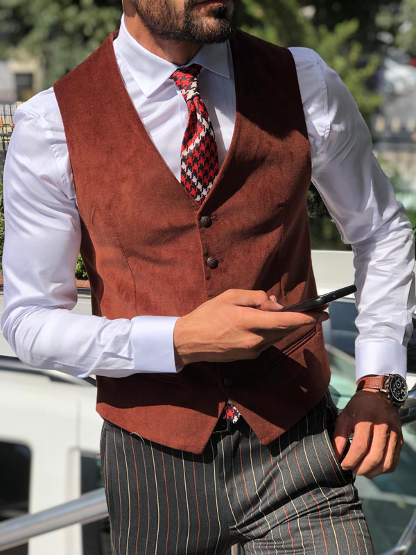 Tile Slim Fit Velvet Vest by GentWith.com with Free Shipping