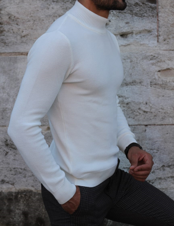 GentWith Marina White Turtleneck Sweater - GENT WITH