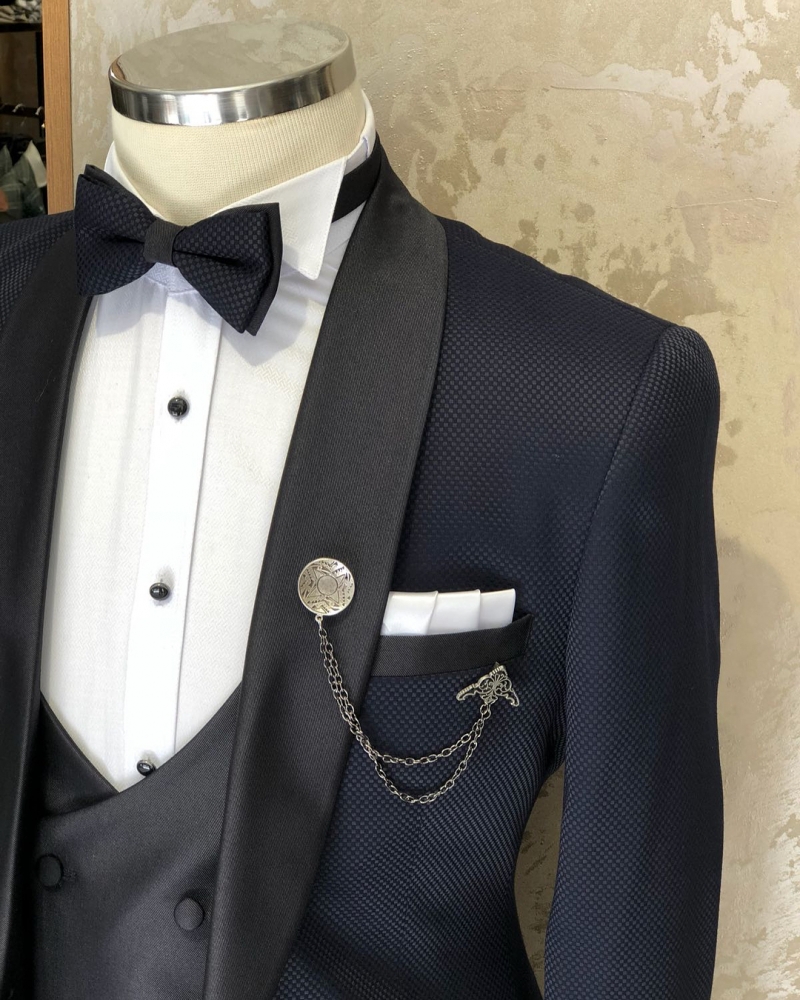 Navy Blue Slim Fit Tuxedo by GentWith.com with Free Shipping