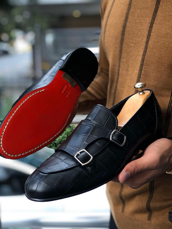 Buy Black Double Monk Strap Loafer by GentWith.com with Free Shipping