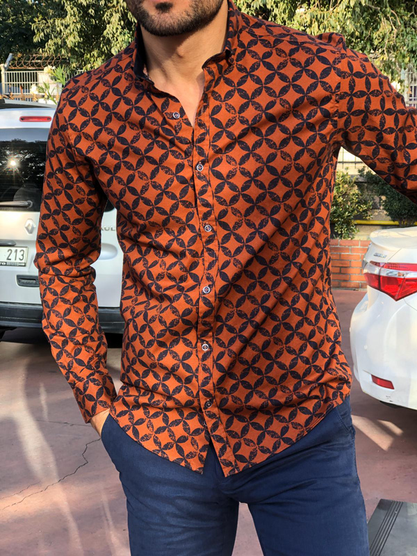 Buy Tile Slim Fit Patterned Shirt by GentWith.com with Free Shipping
