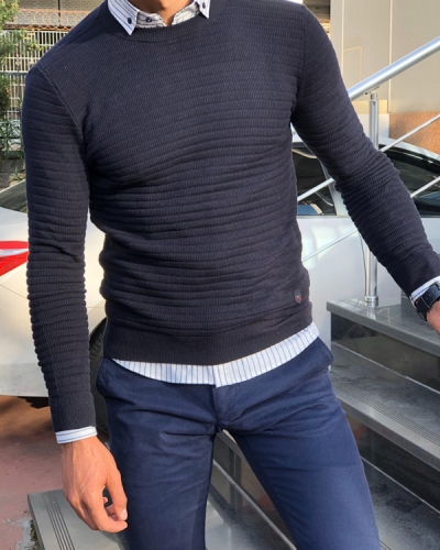 GentWith Marina Navy Blue Sweater - Gent With