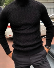 GentWith Marina Black Slim Fit Turtleneck Sweater - GENT WITH