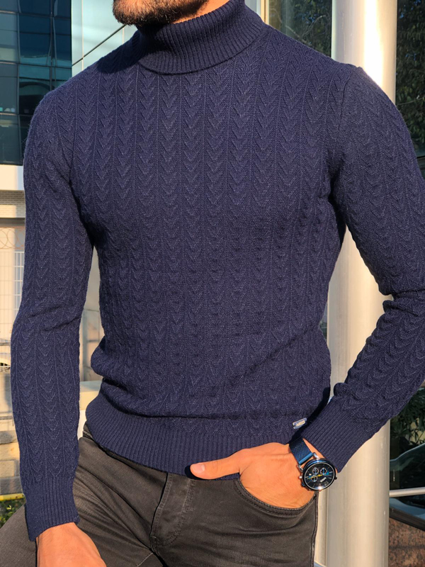 Navy blue shop turtleneck sweater