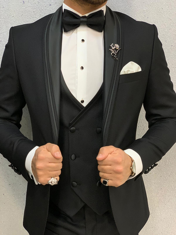 Buy Black Slim Fit Shawl Collar Tuxedo by GentWith.com | Free Shipping