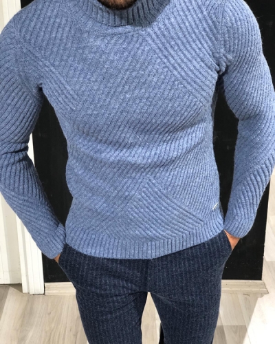 Buy White Slim Fit Turtleneck Wool Sweater by GentWith | Free Shipping