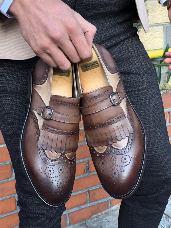 Buy Brown Wing Tip Kilt Loafer by GentWith.com with Free Shipping