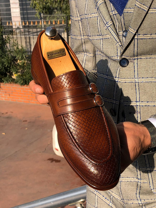 Brown Leather Buckle Loafer by GentWith.com with Free Worldwide Shipping