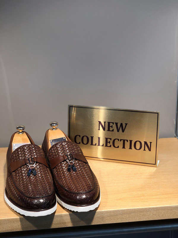 Brown Woven Leather Tassel Loafer by GentWith.com