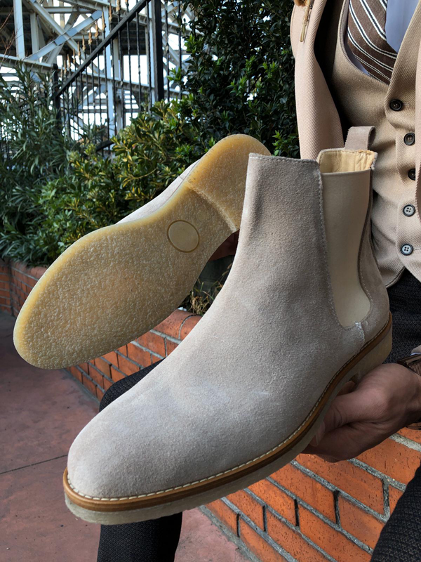 Gray Suede Leather Chelsea Boots by GentWith.com with Free Worldwide Shipping