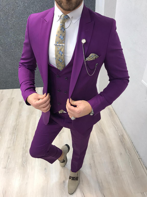 Buy Purple Slim Fit Suit by GentWith.com with Free Shipping