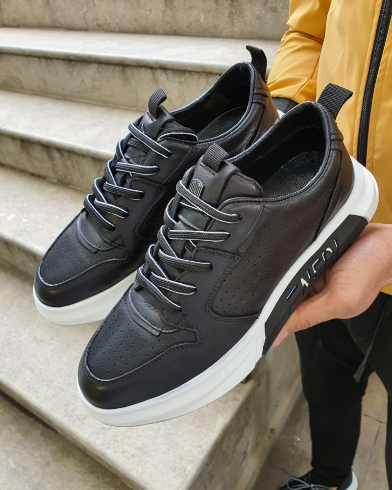 Buy Black Lace up Sneakers by GentWith | Free Shipping
