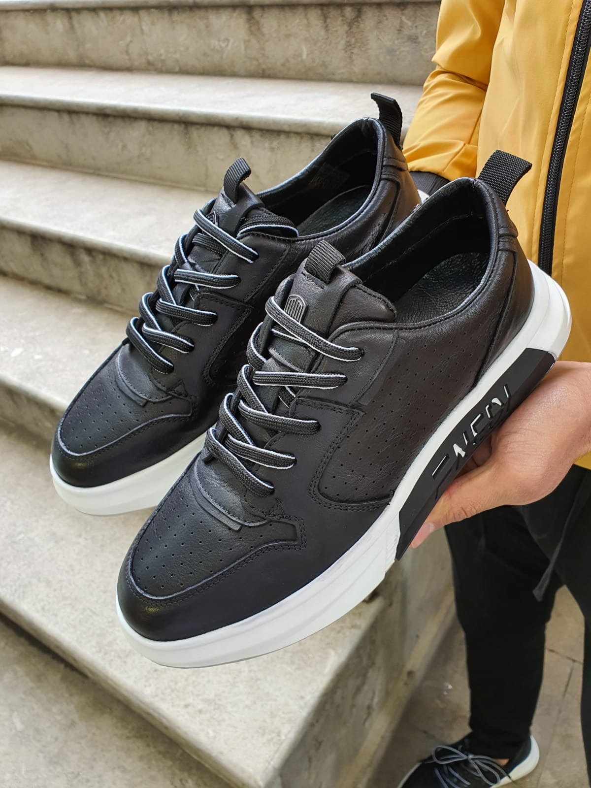 Buy Black Lace up Sneakers by GentWith | Free Shipping