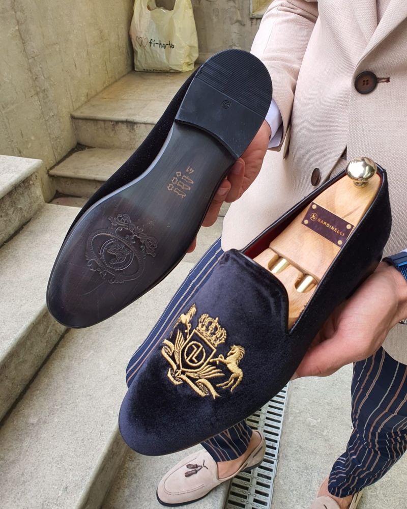 Black Velvet Slippers by GentWith.com with Free Worldwide Shipping