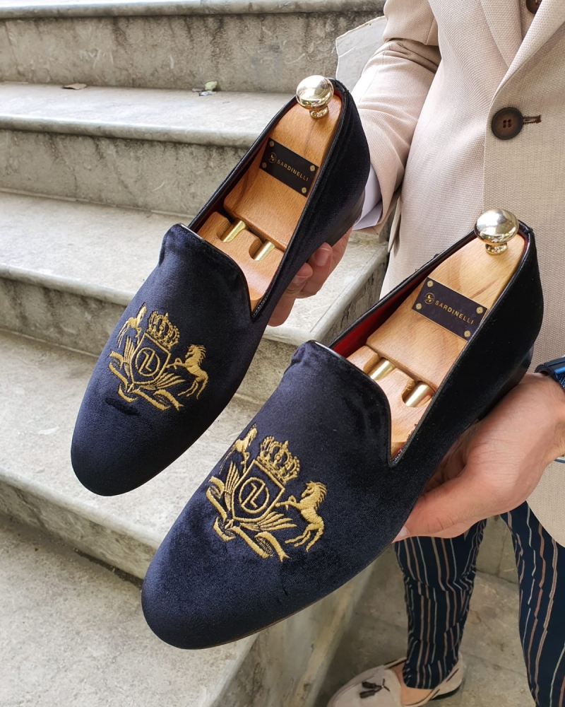 Black Velvet Slippers by GentWith.com with Free Worldwide Shipping