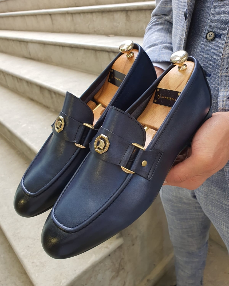 Navy Blue Loafer by GentWith.com with Free Worldwide Shipping