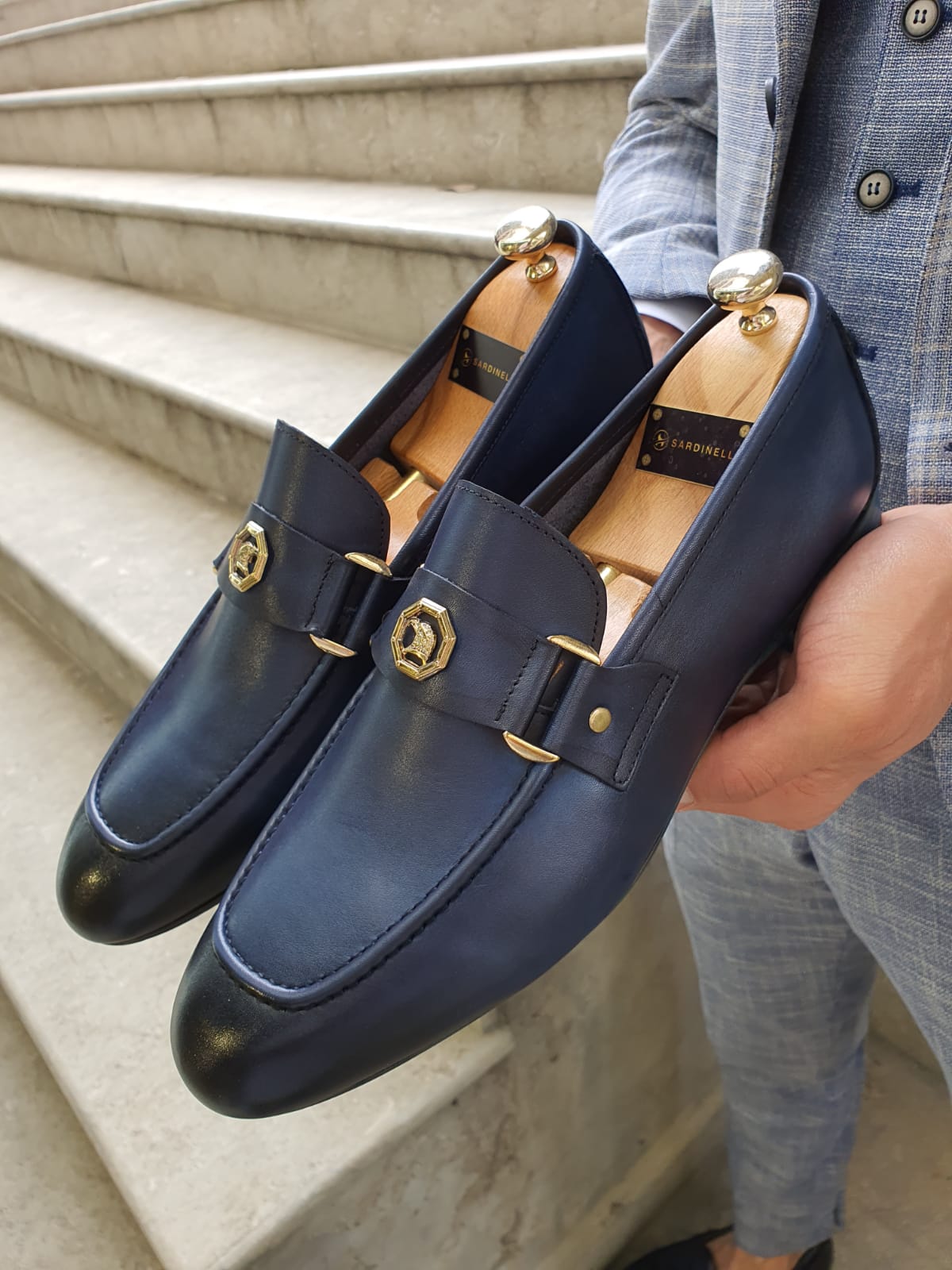 Buy Navy Blue Loafer by GentWith