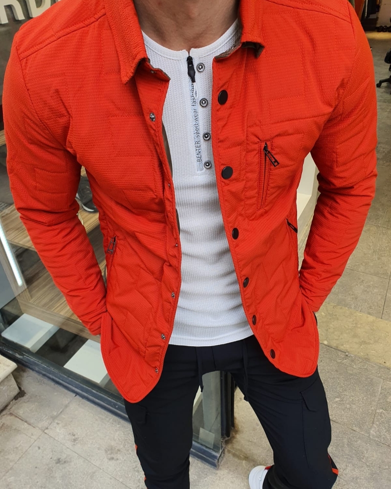 GentWith Lenard Orange Slim Fit Coat - GENT WITH