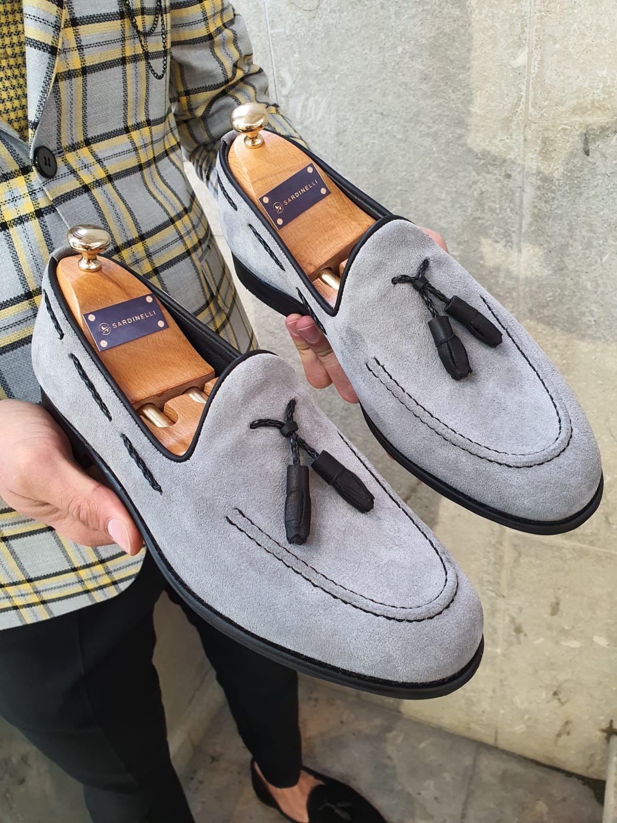 Buy Gray Suede Tassel Loafer by GentWith | Free Shipping