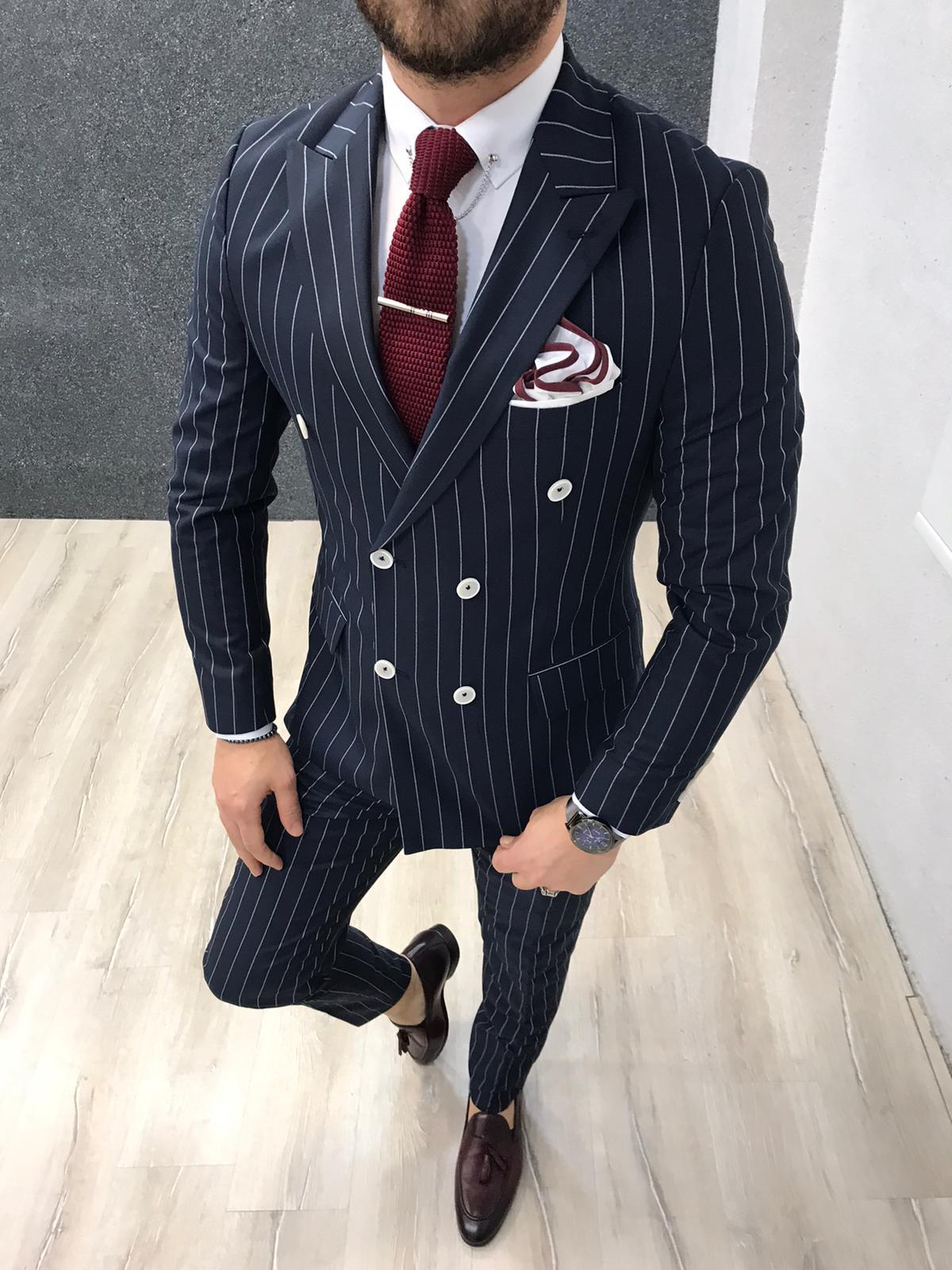 Double Breasted Pinstripe Suit