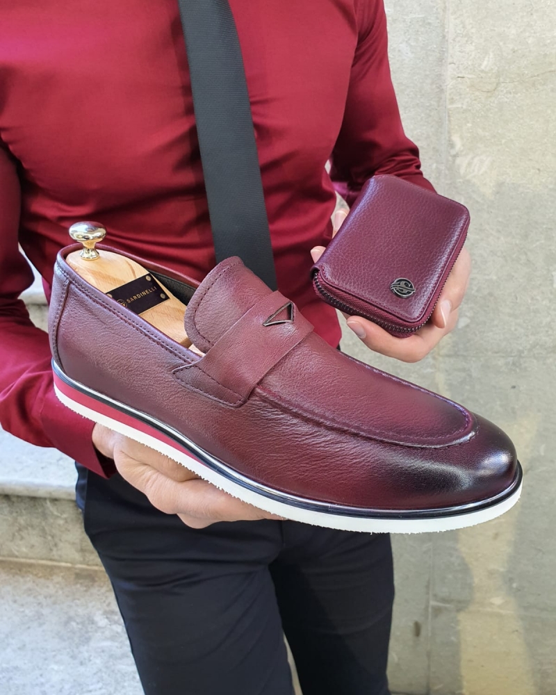 Burgundy Buckle Loafer by GentWith.com with Free Worldwide Shipping