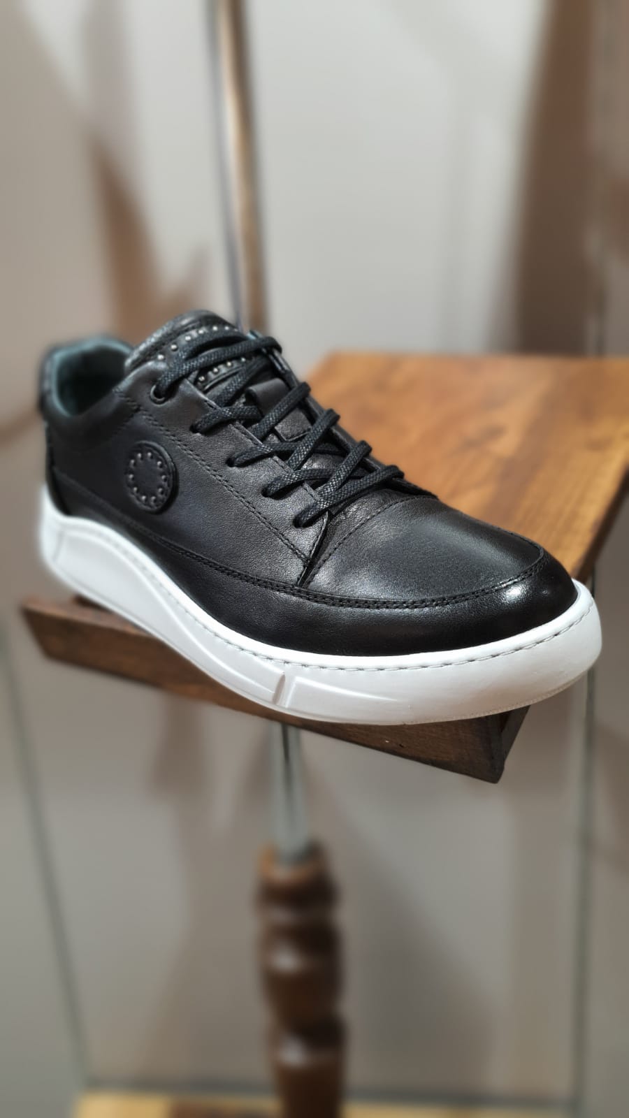 Black Mid Top Sneakers by GentWith.com 