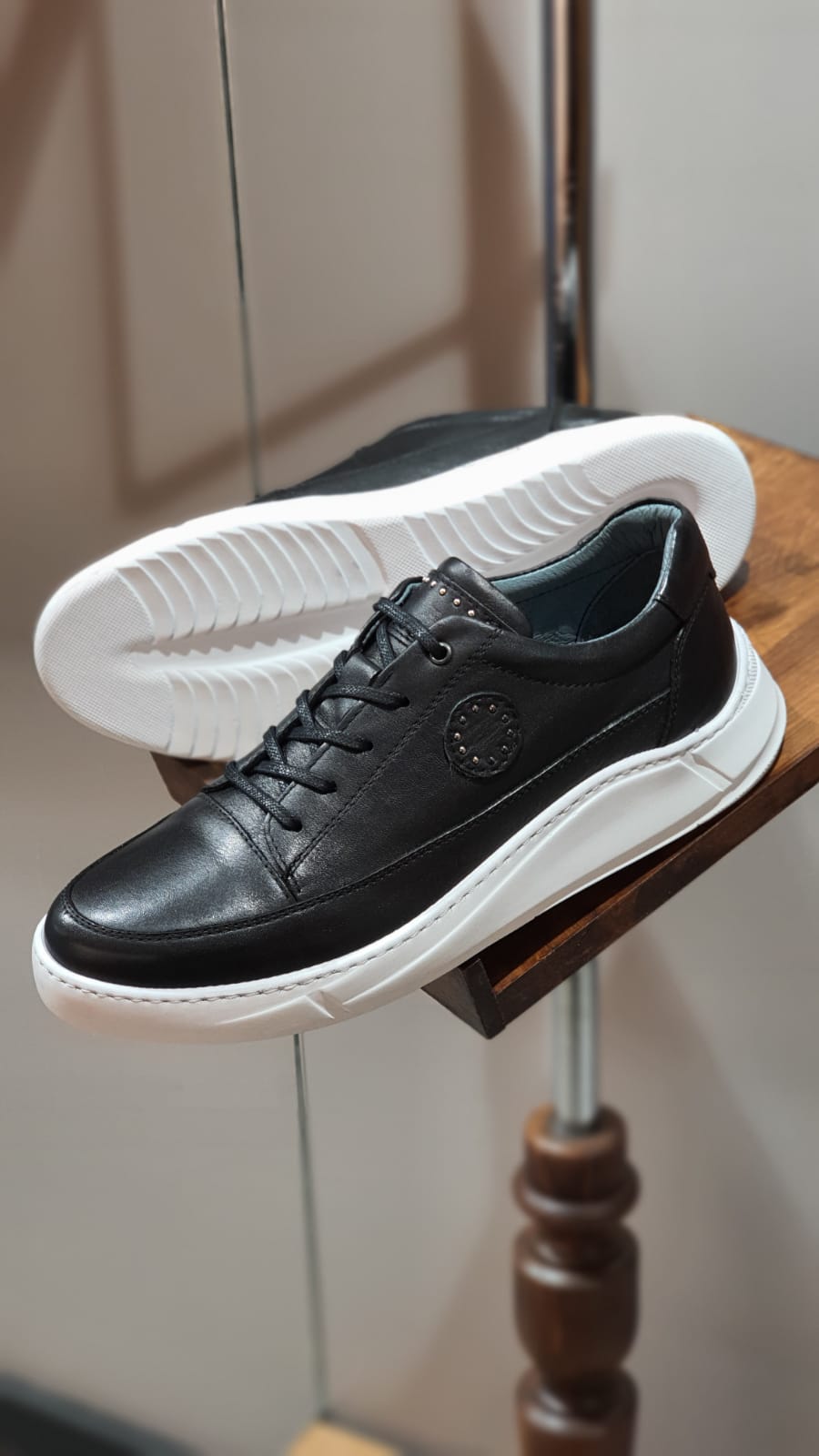 Buy Black Mid Top Sneakers by GentWith.com with Free Shipping