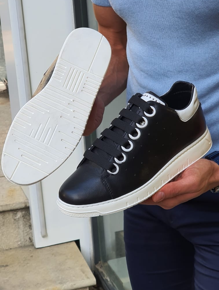 Buy Black Low Top Sneaker by GentWith with Free Shipping