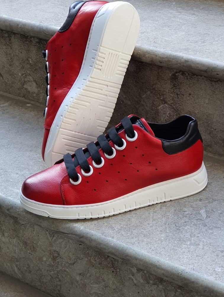 Buy Red Low Top Sneaker by GentWith with Free Shipping