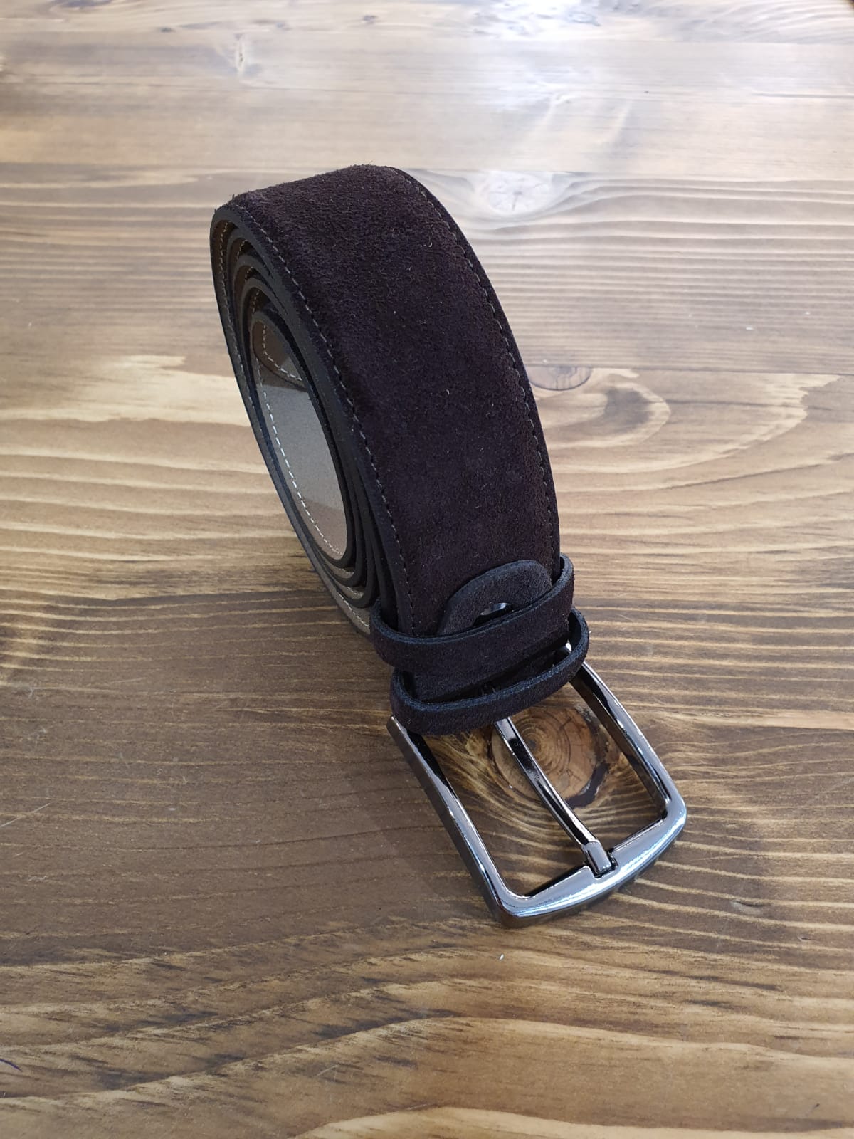 Brown Suede Leather Belt