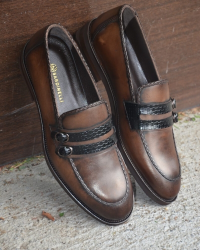 Brown Buckle Loafer by GentWith.com with Free Worldwide Shipping