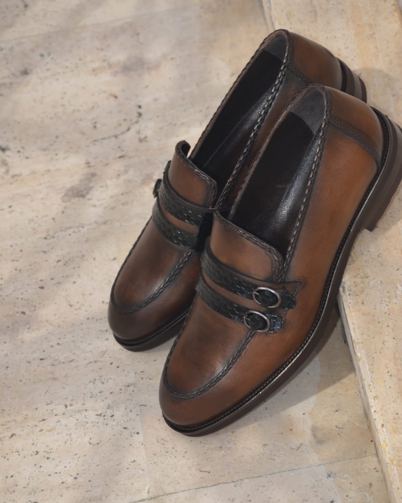 Brown Buckle Loafer by GentWith.com with Free Worldwide Shipping