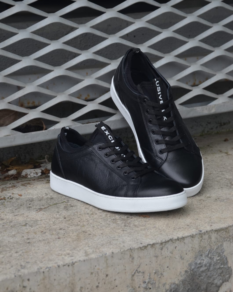 Black Low-Top Sneakers by GentWith.com with Free Worldwide Shipping