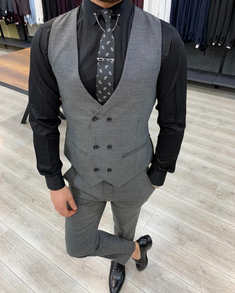 Slim Fit Gray Suit by GentWith.com with Free Worldwide Shipping