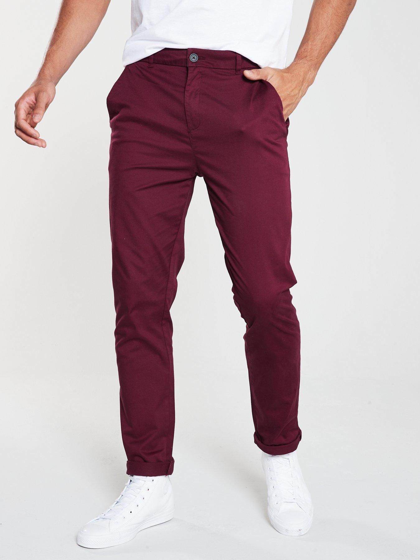 Mens Maroon Jeans