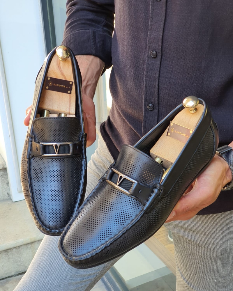 Black Bit Loafers for Men by GentWith.com with Free Worldwide Shipping