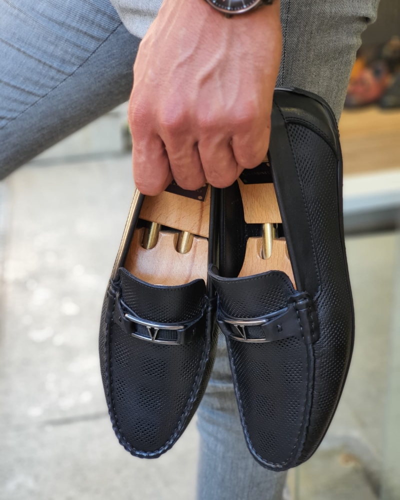 Black Bit Loafers for Men by GentWith.com with Free Worldwide Shipping