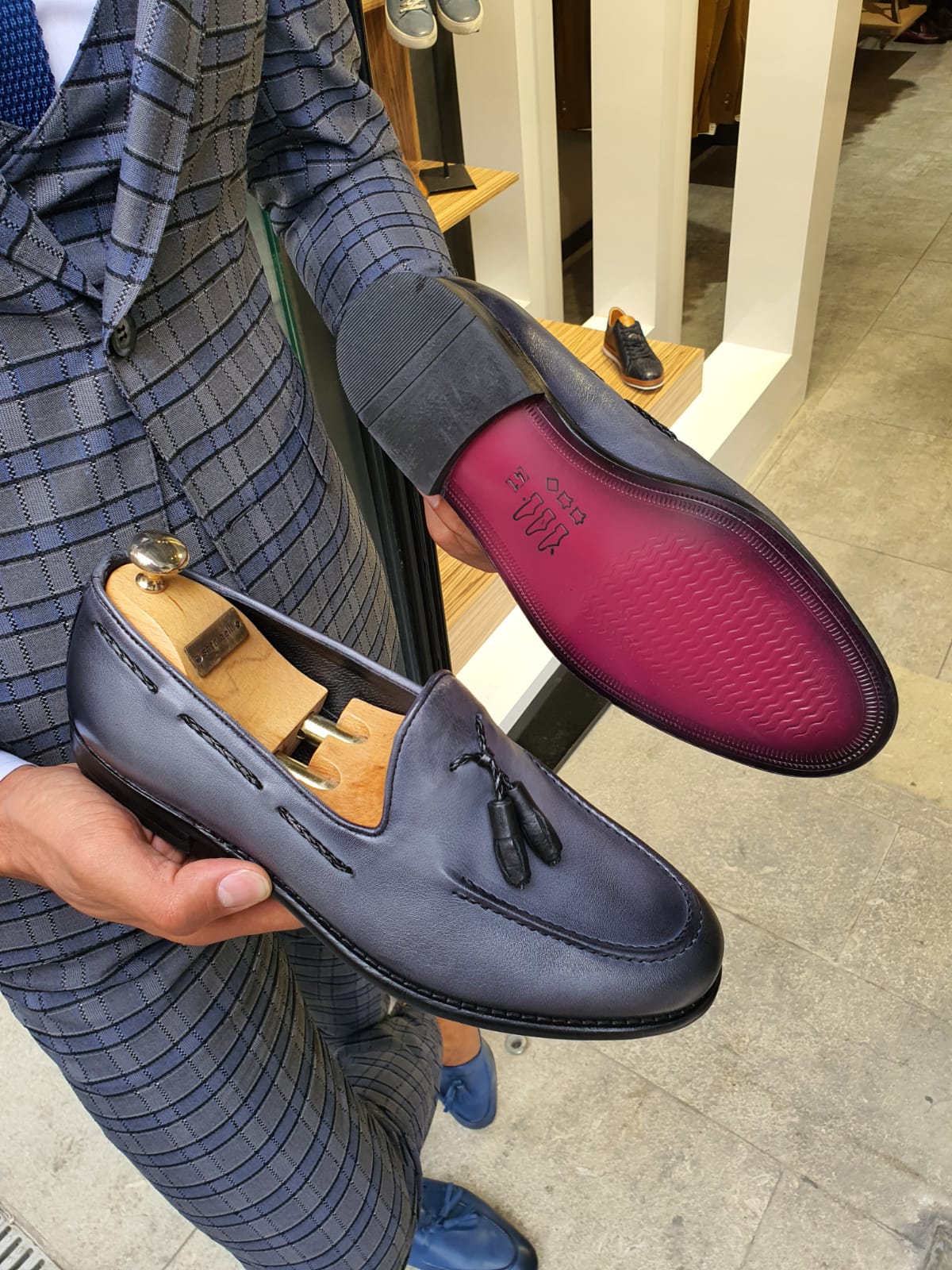 Buy Gray Tassel Loafers by GentWith.com with Free Shipping