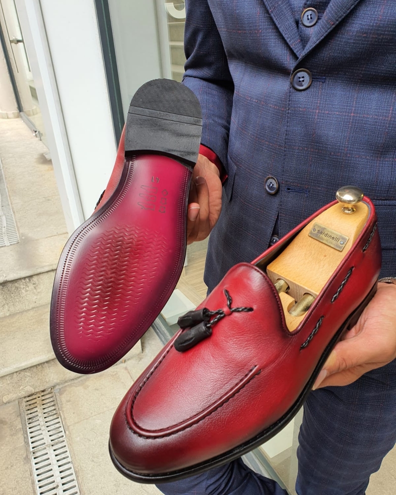 Red Tassel Loafer by GentWith.com with Free Worldwide Shipping