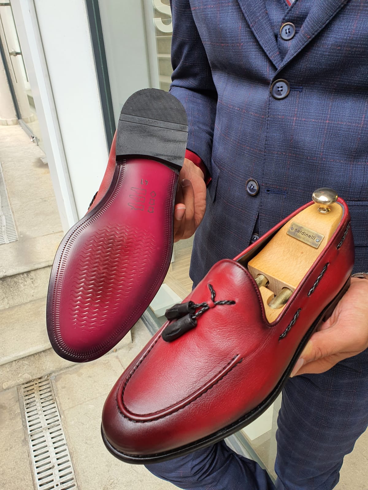 Buy Red Tassel Loafers by GentWith.com with Free Shipping