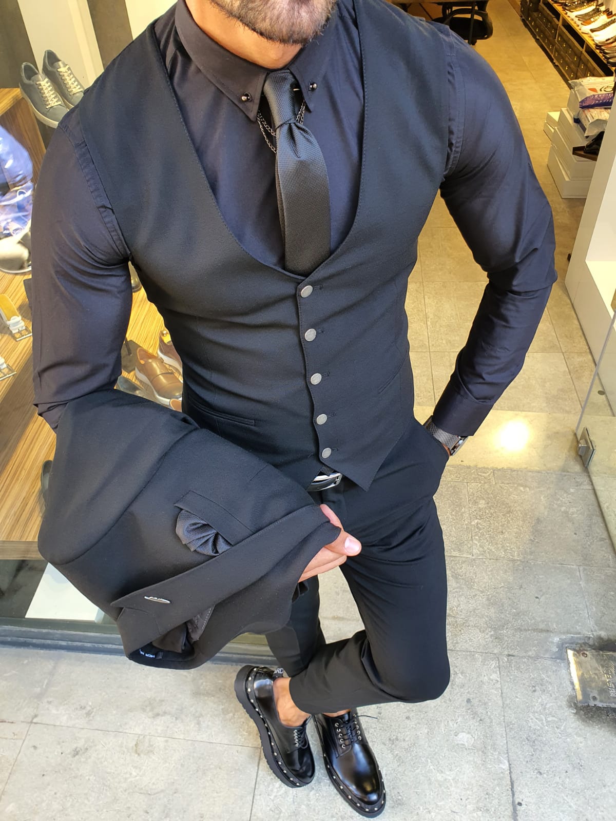 Buy Black Slim Fit Suit by GentWith.com with Free Shipping