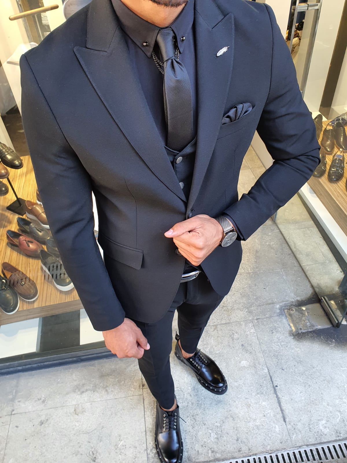 All Black Suits For Men Slim Fit