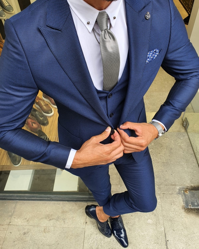 Buy Sax Slim Fit Suit by GentWith.com with Free Shipping