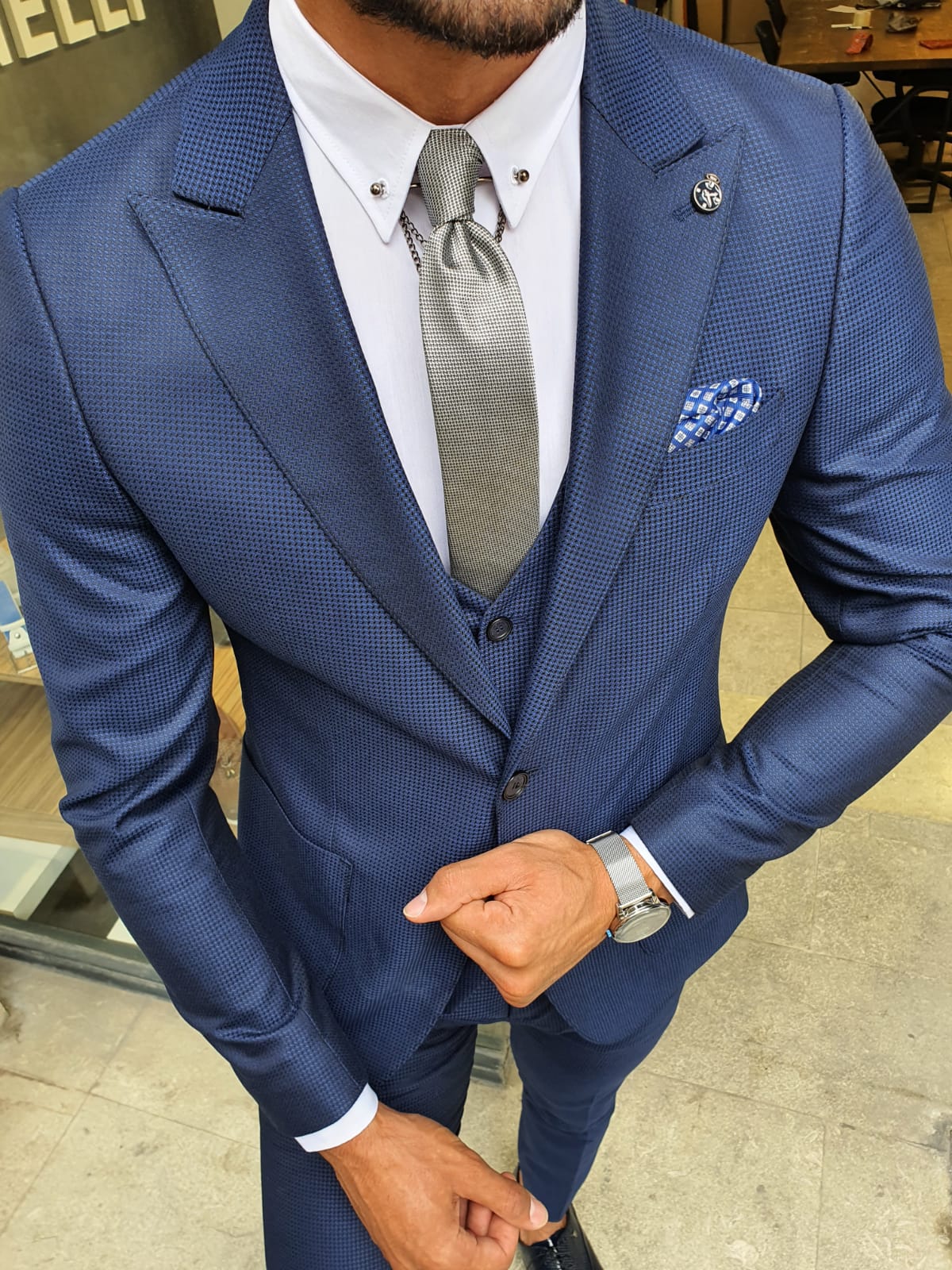 Buy Sax Slim Fit Suit by GentWith.com with Free Shipping